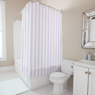 Purple Pastel Stripes Pattern Modern Geometric Shower Curtain