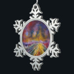 Purple Path Snowflake Pewter Christmas Ornament<br><div class="desc">Purple Path</div>