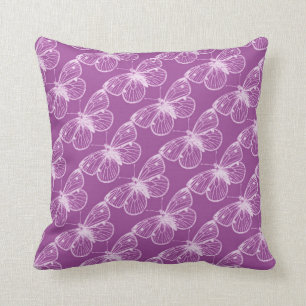 Purple Patina: Butterflies and Dragonflies Cushion