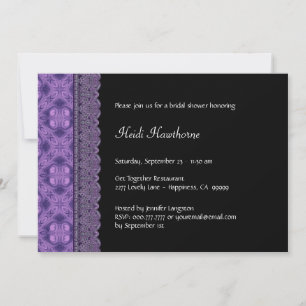 Purple Pattern and Lace Bridal Shower Invitation