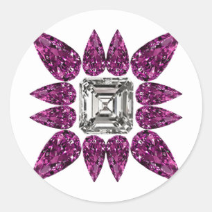 Purple Pattern Classic Round Sticker