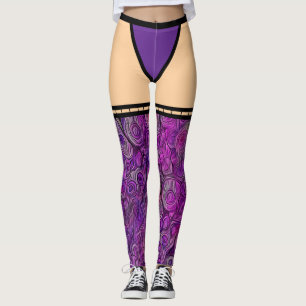Purple Pattern Illusion Leggings