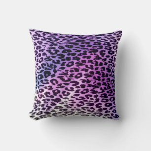 Purple pattern leopard fur abstract cushion