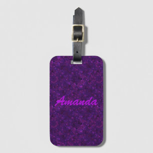 Purple pattern, purple confetti luggage tag