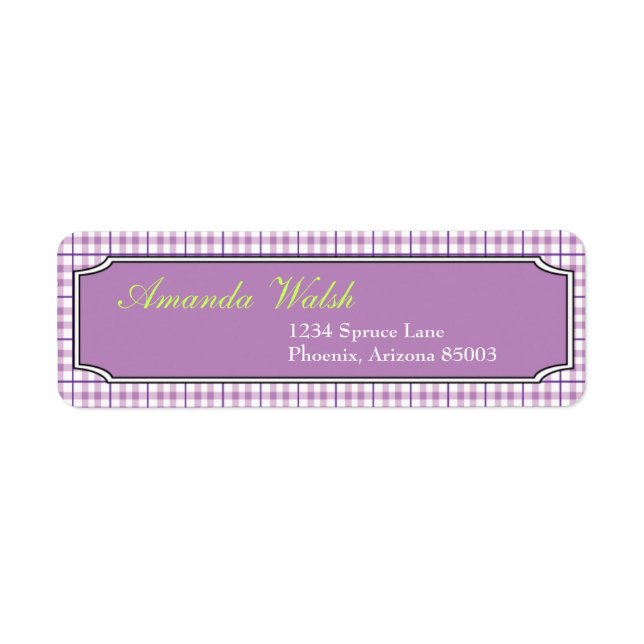 Purple Pattern  - Return Address labels (Front)