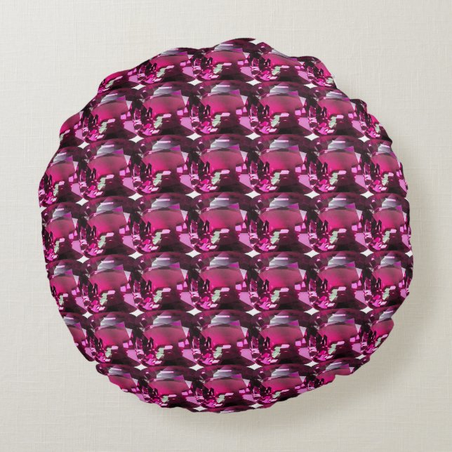 Purple Pattern Round Cushion (Back)