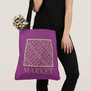 Purple Patterned Design Tote Bag