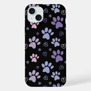 purple paw (black) Phone case