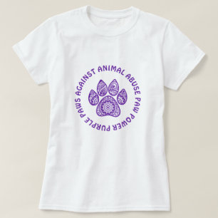 Purple Paw For Animal Abuse Awareness Personalised T-Shirt