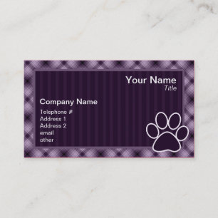 Purple Paw Print Business Card