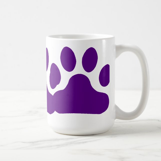 Purple Paw Print Coffee Mug (Right)