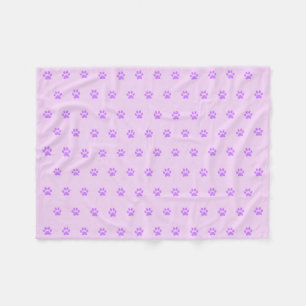 Purple Paw Print Fleece Blanket