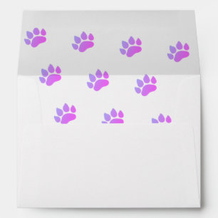 Purple Paw Print Pattern Envelope