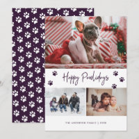 Purple Paw Print Photo Collage Happy Pawlidays Pet
