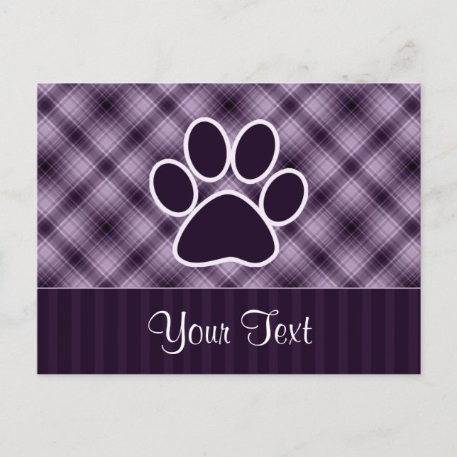 Purple Paw Print Postcard (Front)