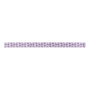 Purple Pawprints Satin Ribbon