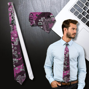 Purple PCB Circuit Board Design for IT Pros Tie