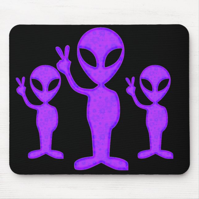 Purple Peace Alien Mouse Pad (Front)