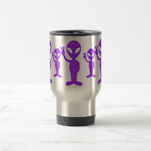 Purple Peace Alien Travel Mug