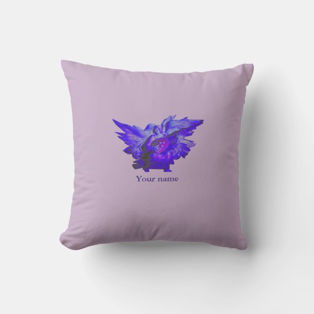 Purple Peace Angel Polyester Cushion (Front)
