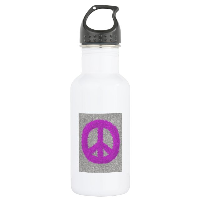 Purple Peace Sign  532 Ml Water Bottle (Front)