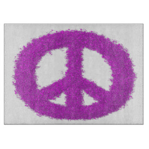 Purple Peace Sign  Cutting Board
