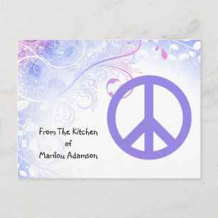 Purple Peace Sign Flowers Recipe Cards