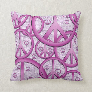 Purple Peace Sign Pillow