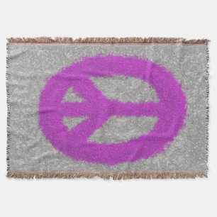 Purple Peace Sign  Throw Blanket