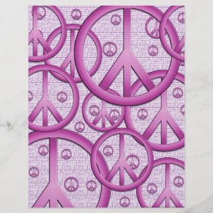 Purple Peace Signs Scrapbook Paper