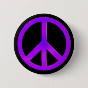Purple Peace Symbol Button