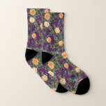 Purple Peach Wedding Floral Roses Socks<br><div class="desc">Beautiful purple & peach wedding collection with roses and peony flowers.  A gorgeous floral look that is perfect for an elegant spring,  summer or fall event!</div>