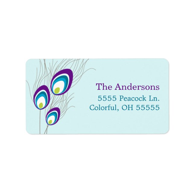Purple Peacock Address Labels (Front)