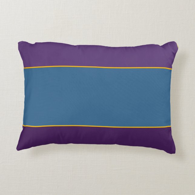 Purple & Peacock Blue Field Accent Pillow (Back)