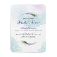 Purple Peacock Bridal Shower Invitation