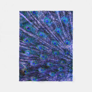 Purple Peacock Feathers Baby Blanket