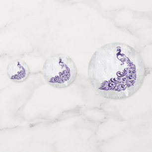 Purple Peacock Leaf Vine Wedding Confetti