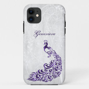 Purple Peacock Personalised Case-Mate iPhone Case