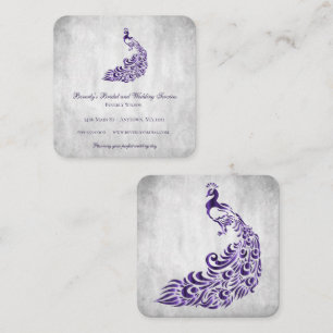 Purple Peacock Wedding and Bridal Services Square Business Card