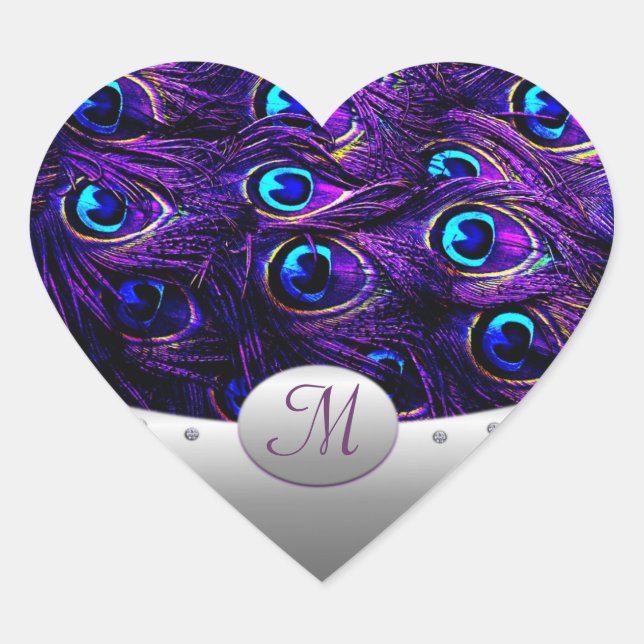 Purple Peacock Wedding Invitation Envelope Seals (Front)