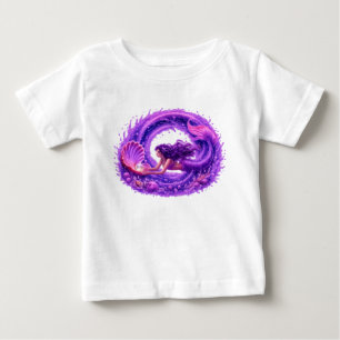 Purple Pearl Seeker Mermaid Fantasy Wave Art Baby T-Shirt