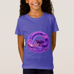 Purple Pearl Seeker Mermaid Fantasy Wave Art T-Shirt