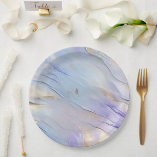 Purple Pearl White Gold Paper Plate