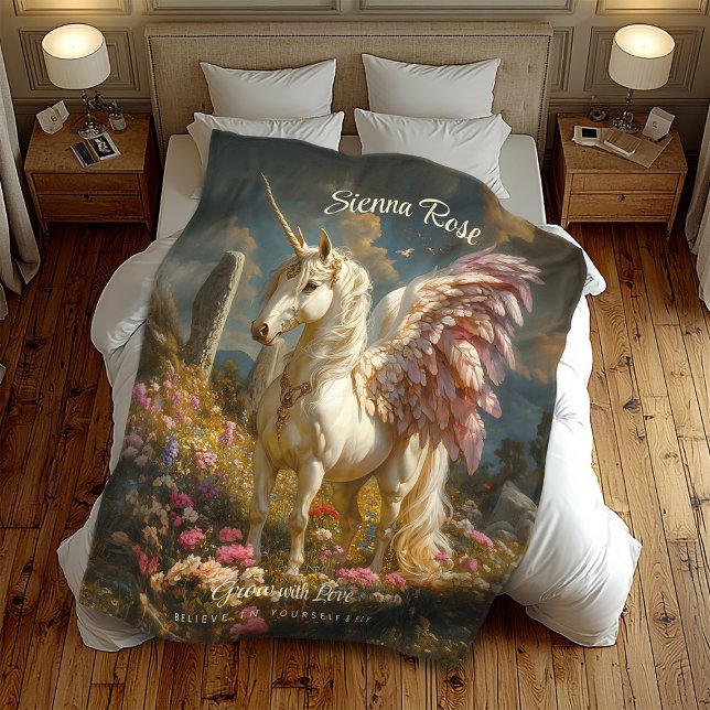 Purple Pegasus Stone Circle Fantasy Mythical Horse Fleece Blanket (Creator Uploaded)