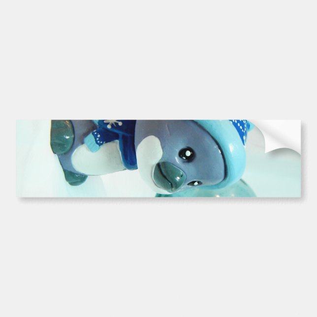 Purple Penguin III Bumper Sticker (Front)