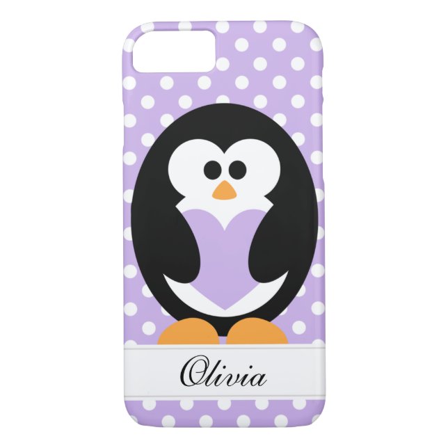 Purple Penguin Love Case-Mate iPhone Case (Back)