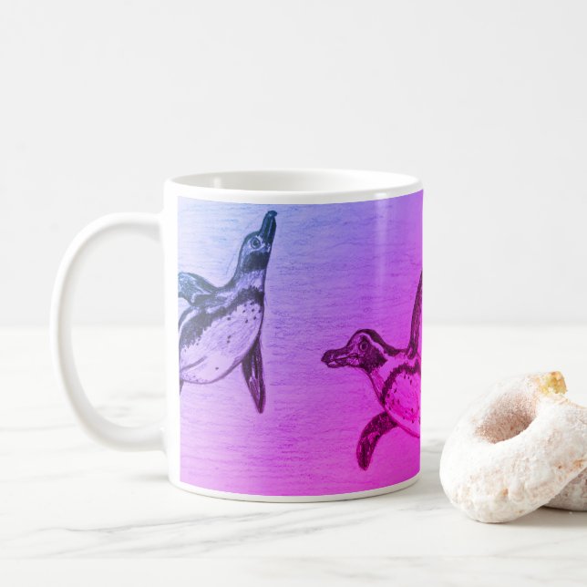 Purple penguin mug (With Donut)