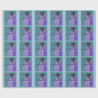 Purple Penguin Wrapping Paper