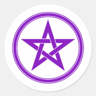 Purple Pentacle Pentagram Classic Round Sticker