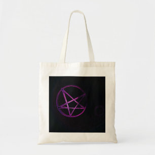 purple pentagram tote bag